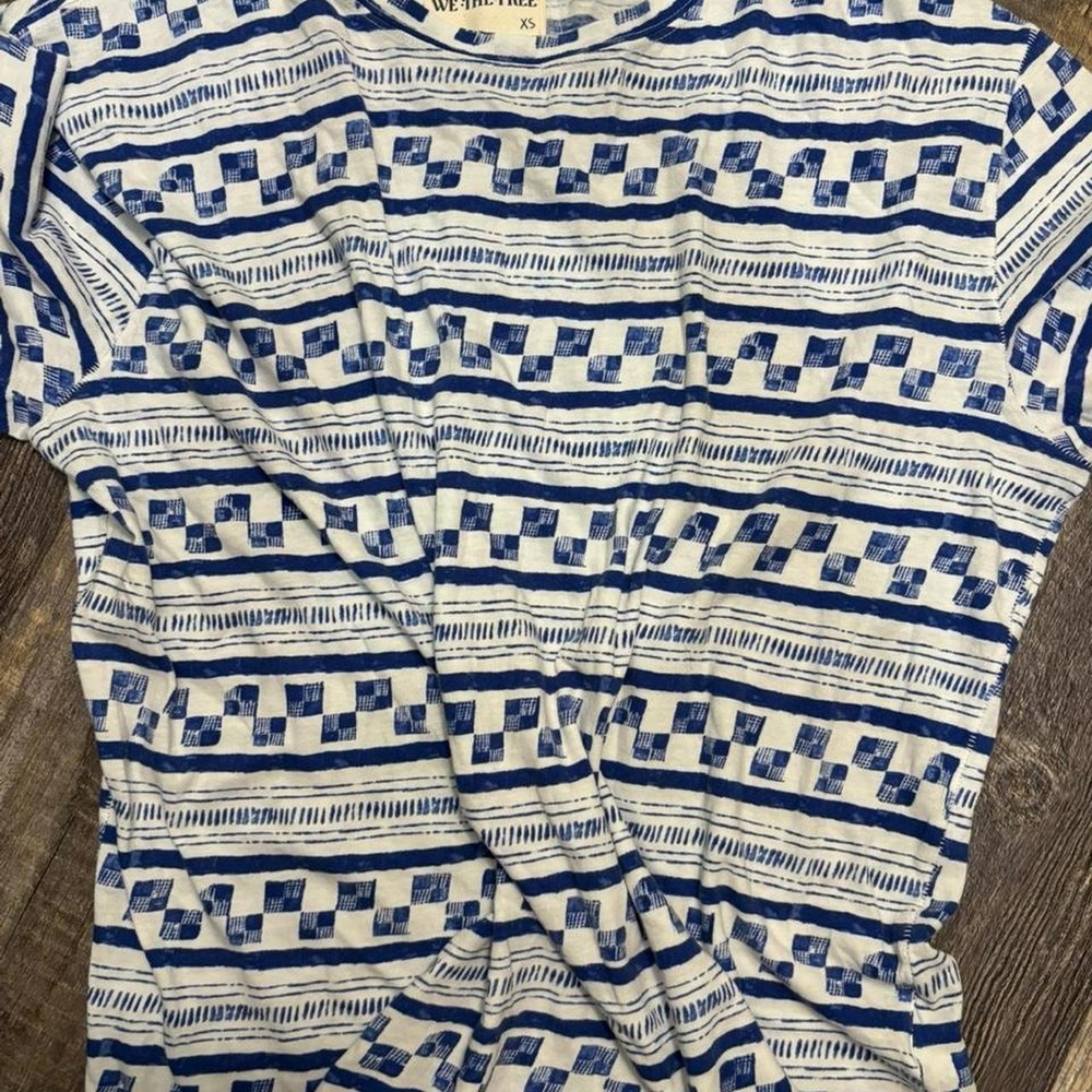 Free People blue and white tee shirt Size XS